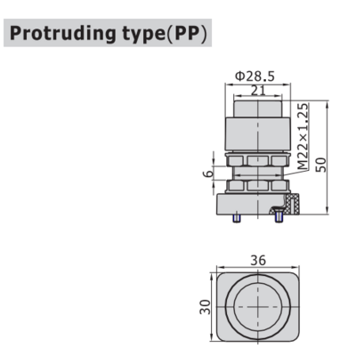 M3PP21008RT AIRTAC MANUAL VALVES, M3 SERIES PROTRUDING TYPE 3 WAY 2 POSITION N.C, 1/4" NPT PORTS RED BUTTON